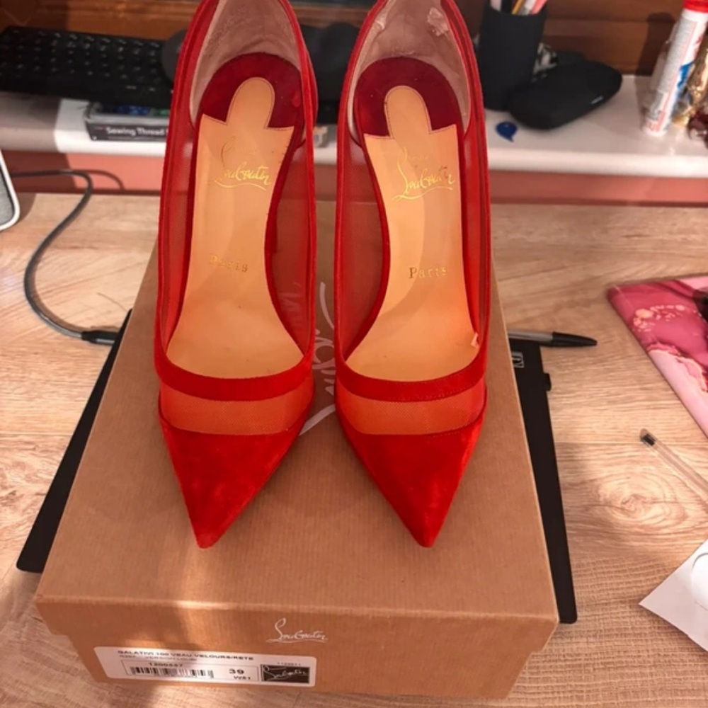 Christian Louboutin Red and Orange Heels